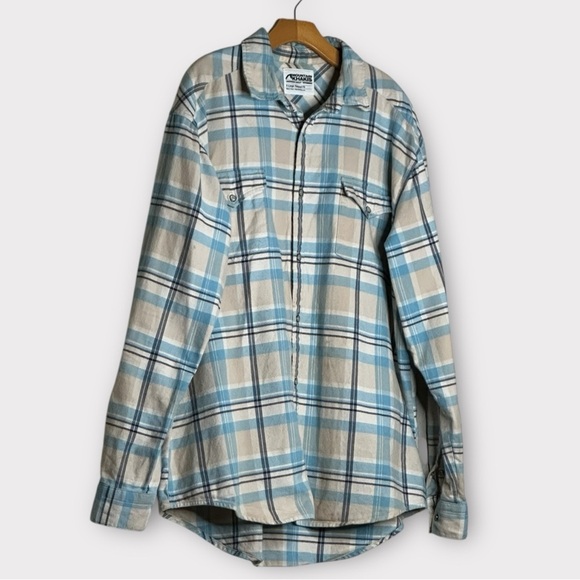 Mountain Khakis Teton Flannel Relaxed Fit Western Plaid Light Blue Size XL - Picture 1 of 9